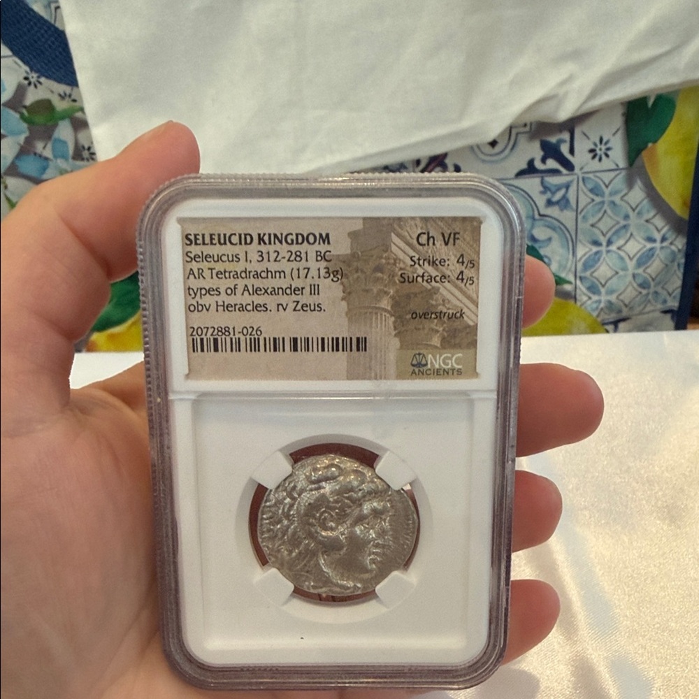 Ancient Silver Coin in Protective Case